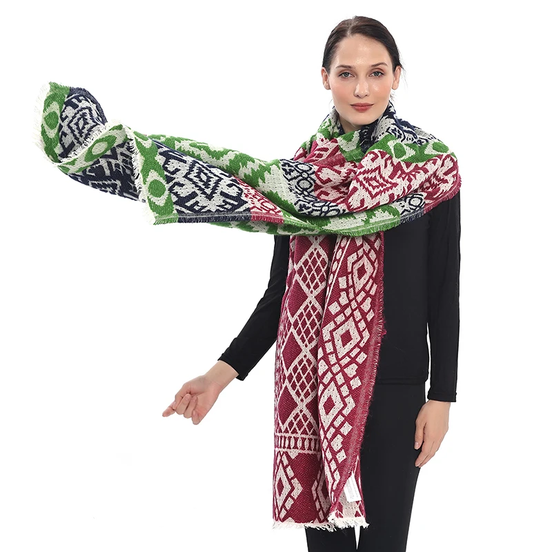 Женский Хлопковый Шарф Из Мохера Эластичная Шаль Простая Мусульманская