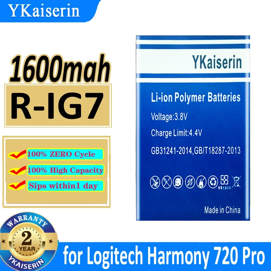 Аккумулятор YKaiserin R-IG7 1600 мАч для Logitech Harmony (720 880 900 890) Pro 780 785 885 895