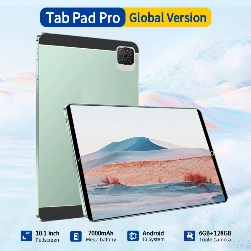 

Tablet Pro Android 10 6GB + 128GB Original 2023 4G Wifi Dual Sim Card Bluetooth Pad 10,1-дюймовый экран Портативные бизнес-планшеты
