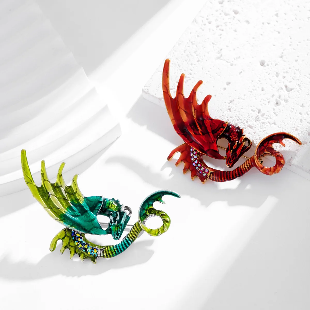 Новинка Мультяшные животные птеродактил брошь Блестящий Кристалл летающий