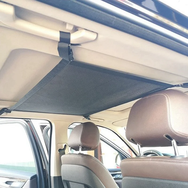 

For Mesh Drive Organizer Ceiling Storage Net Pocket Roof Interior Bag Car Trunk Cargo Net Car Decoration uto ccessories
