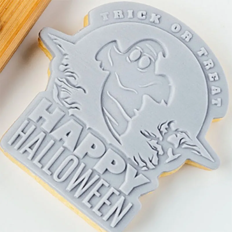 

Halloween R Cartoon Baking Cake Tool Dessert Table Frosting Mold Ghost Pumpkin Castle Cookie Flipping Model