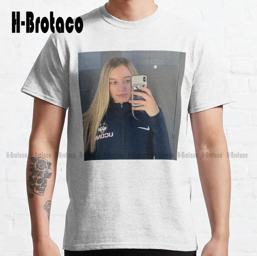 

Классическая мужская футболка Selfie Paige Bueckers, индивидуальная футболка Aldult для подростков, Футболки унисекс с цифровой печатью, модная летняя ...