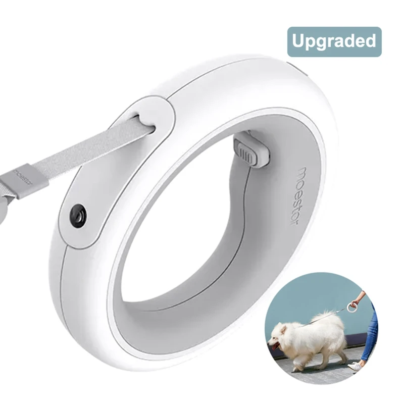 

MOESTAR UFO Retractable Pet Leash Dog Traction Rope Flexible Ring Shape Dog Leash 2.6M With Rechargeable LED Light