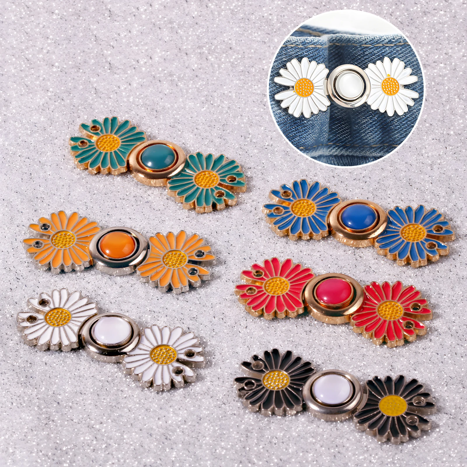 

2 Sets Waist Buckle Adjuster Artifact Invisible Snap Brooch Tightening Waistband Adjustable For Jean Pants