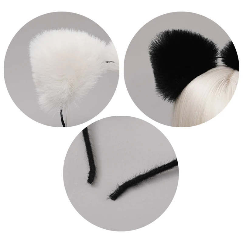 Ободок для волос с кошачьими ушками из искусственного меха |