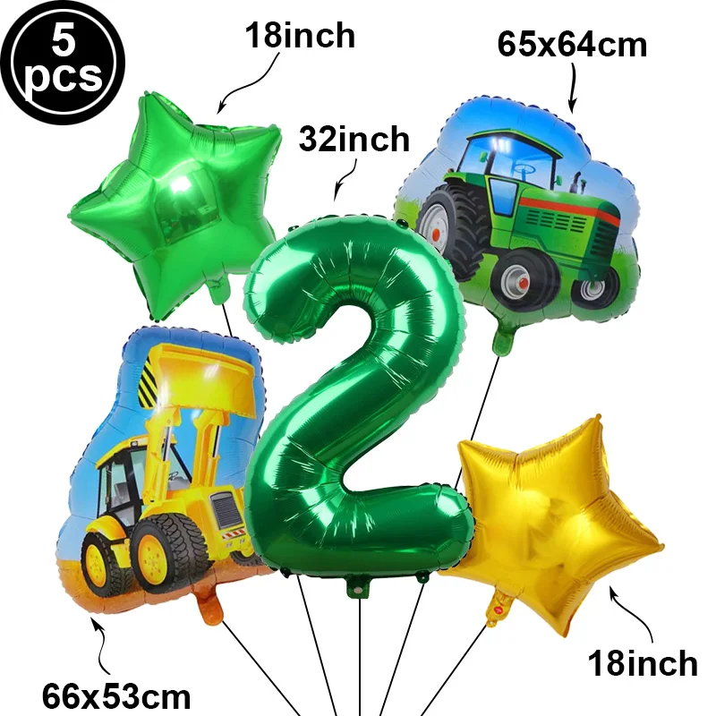 Набор цифровых шаров для трактора комплект из 5 предметов строительная техника