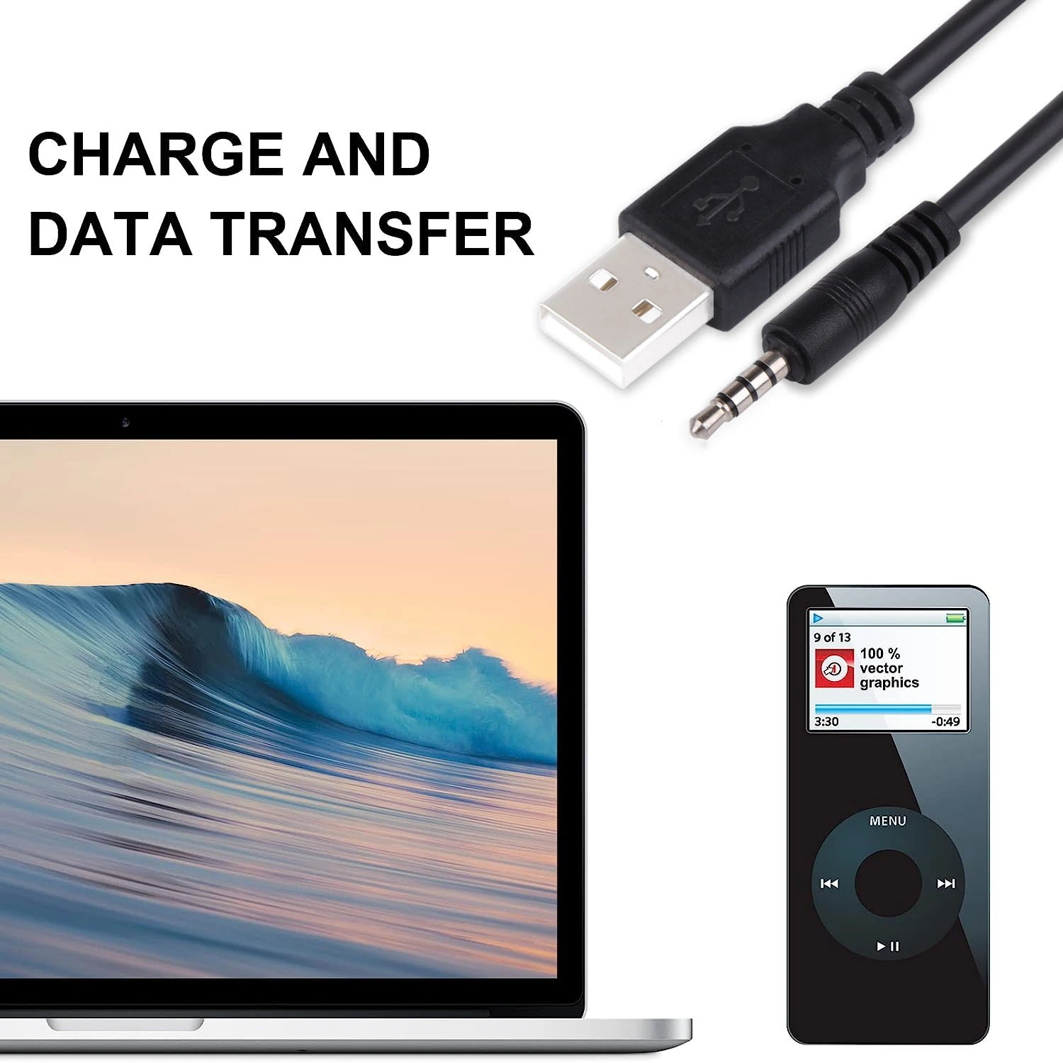 Кабель для передачи данных с USB 2 0 на 3 5 мм кабель и Aux аудиошнур MP3-плеера наушников