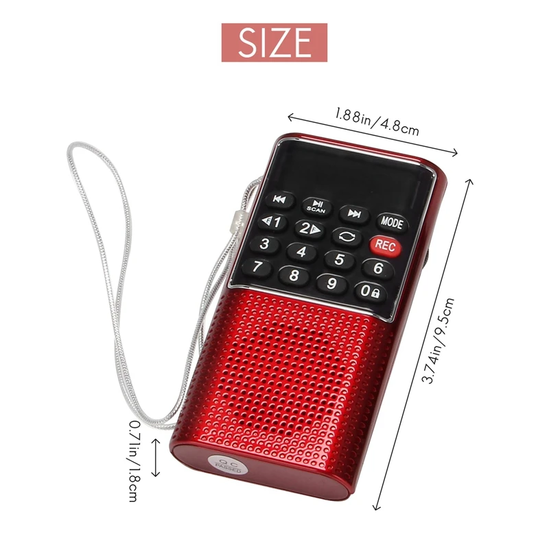HOT-L-328 Mini Portable Pocket FM Auto Scan Radio Music Audio MP3 Player Outdoor Small Speaker With Voice Recorder images - 6