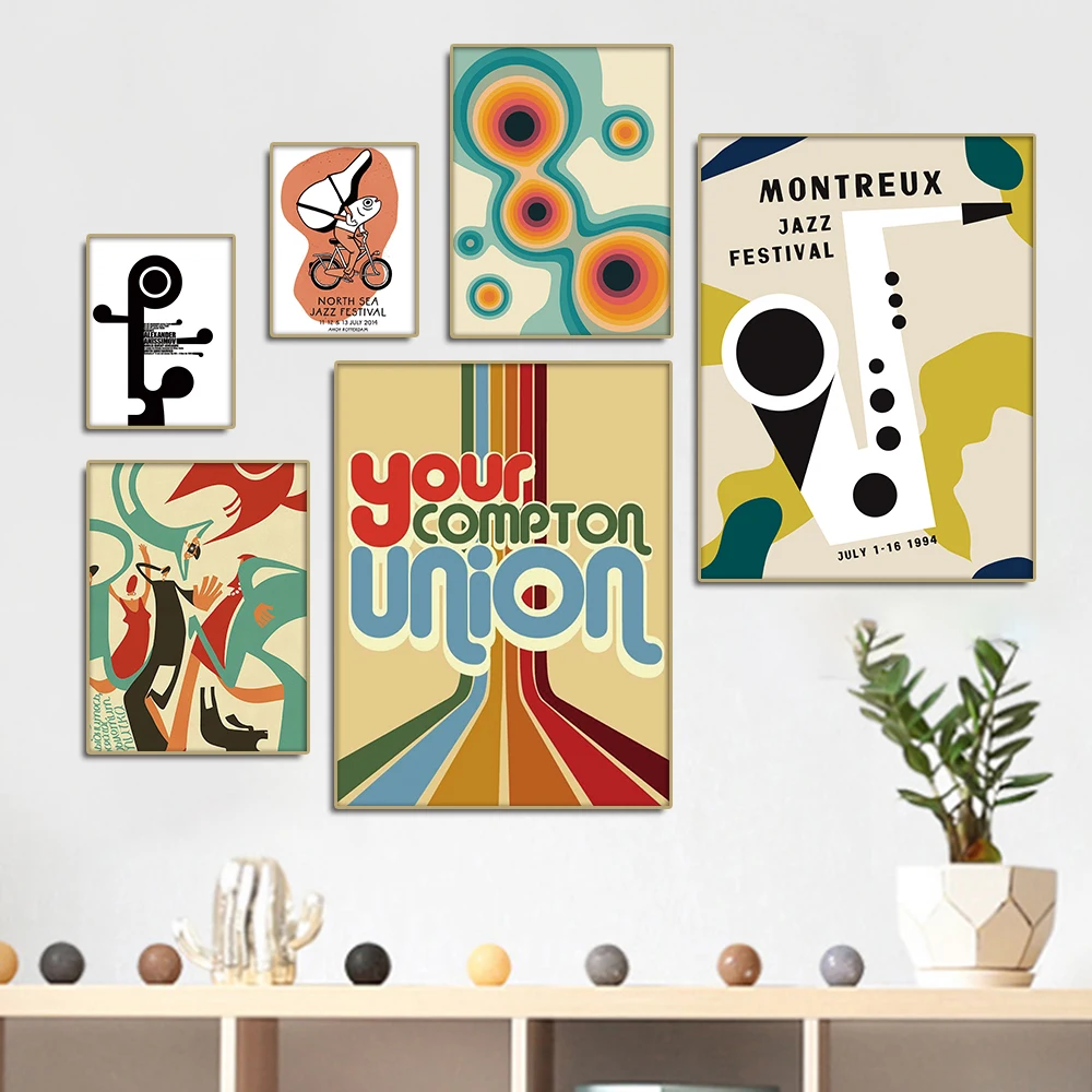 Абстрактная Музыка постер группы выступления холст живопись Джаз Фестиваль