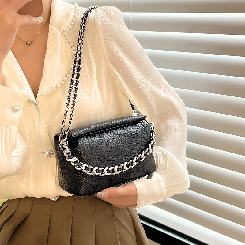 

Роскошные кожаные женские сумки, сумочки через плечо с цепочкой высокого качества, модные натуральные черные чемоданчики, брендовый дизайн...