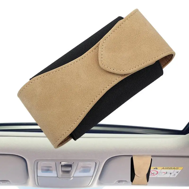 

Auto Glasses Holder Protective Box Auto Sun Visor Glasse Box &Clip Card Portable Magnetic Closure Car Visor Accessory For Glasse