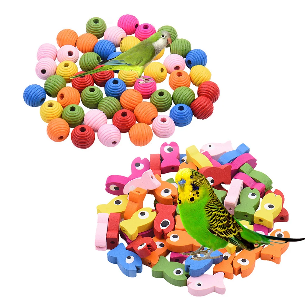 

Parrot Birdwood Training Blocks Educational Diy Puzzle Chew Beads Birds Building Wooden Multicolorblock