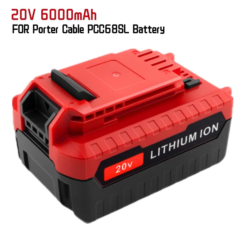 

6000mAh 20V MAX Lithium-Ersatz Batterie für Porter Kabel 20V PCC685L PCC680L PCC682L Cordless Werkzeuge