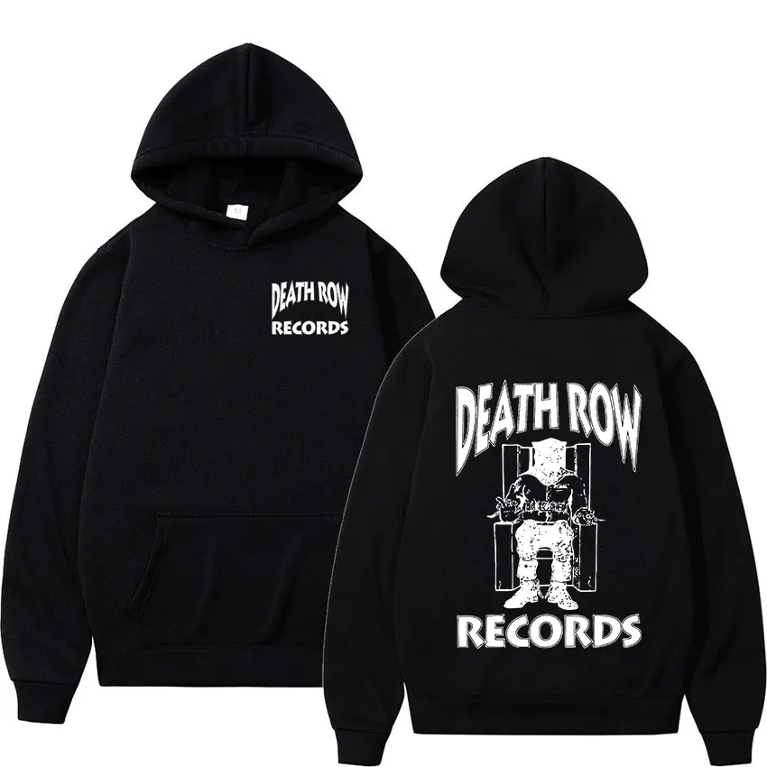 Death Row Records Hoodie Men Women Hip Hop Oversized Hoodies Rapper Tupac 2pac Vintage Pullover Sweatshirts Fleece Streetwear