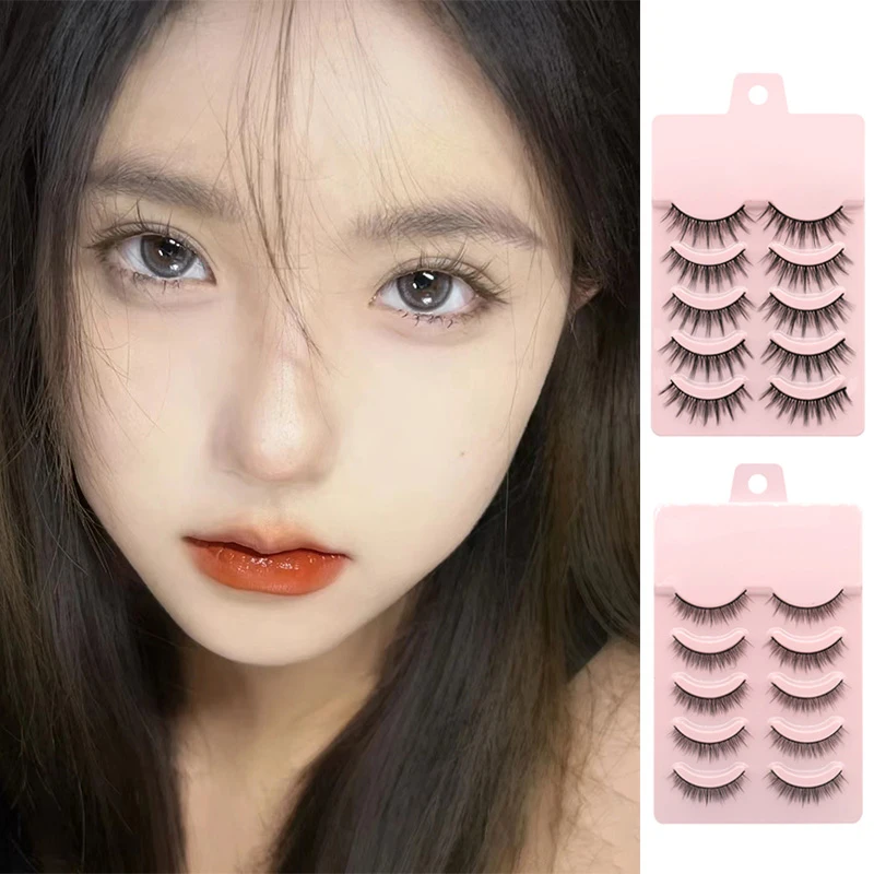

5 Pairs Manga Lashes Natural Long 3D Faux Mink Eyelash Extension Fluffy Beauty Reusable Makeup Tools False EyeLashes Cosmetic