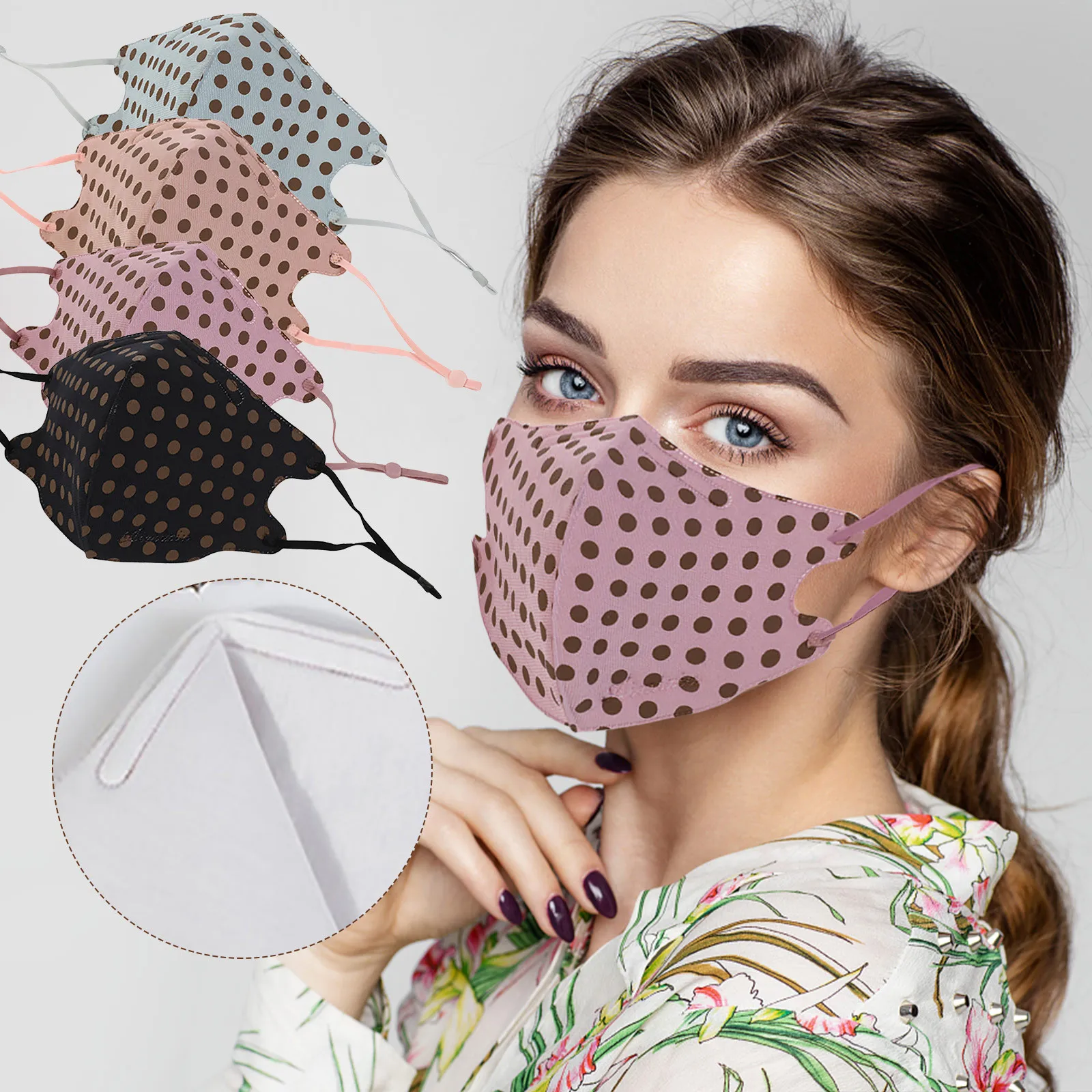 

Dot Print Cotton Men Women Mascarilla Outdoors Washable Reusable Stretchable Unisex Mask Ultrathin Fashion Adult Cover Face Mask