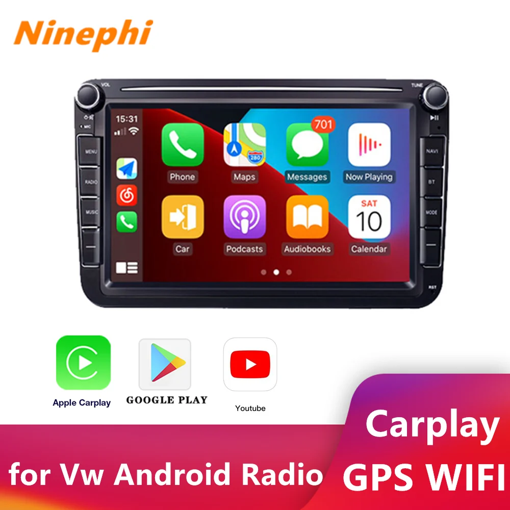 

8'' Android 10 Car Autoradio Radio Carplay Multimedia Player For VW/Volkswagen Skoda Seat Octavia Golf Touran Passat Polo Lada