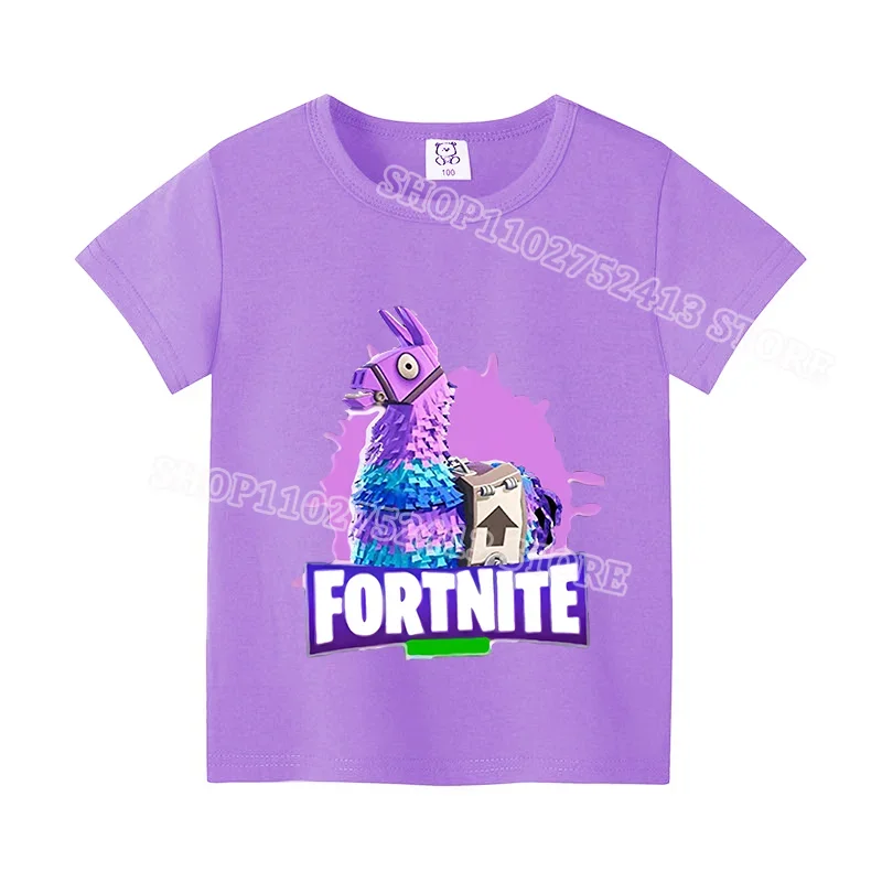 Фото Футболка Fortnite Fortress Night для девочек и мальчиков, летняя одежда, детские футболки с принтом, детские топы с короткими рукавами, футболки с аниме-принтом для малышей, подарок №5