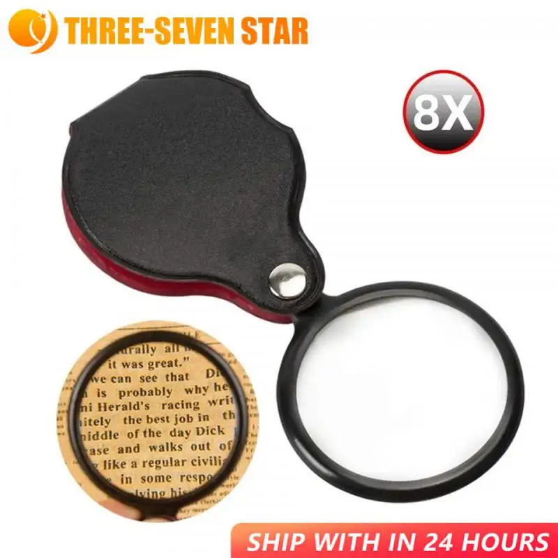 

8x Foldable Pocket Magnifier Mini Magnifier Portable 50mm Jewelry Reading Magnifying Glass Loupe Magnifier Optical Instruments