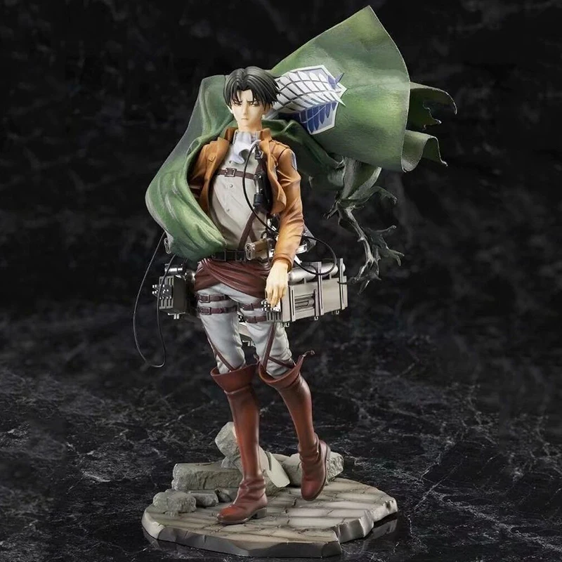 

Anime Attack On Titan Action Figure Rival Ackerman Figma 26cm PVC Battle Model Desktop Collection Levi Statue Cloak Rivaille