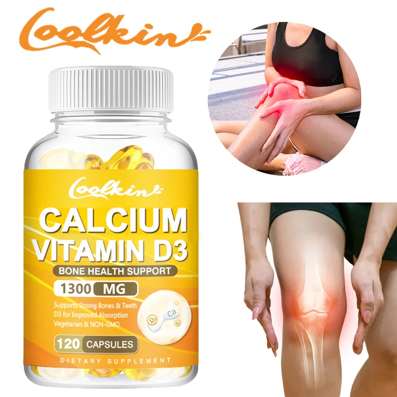 

Calcium 1200 Mg Plus Vitamin D3 for Bone Health and Immune Support, Enhanced Carbonate Absorption Dietary Capsules