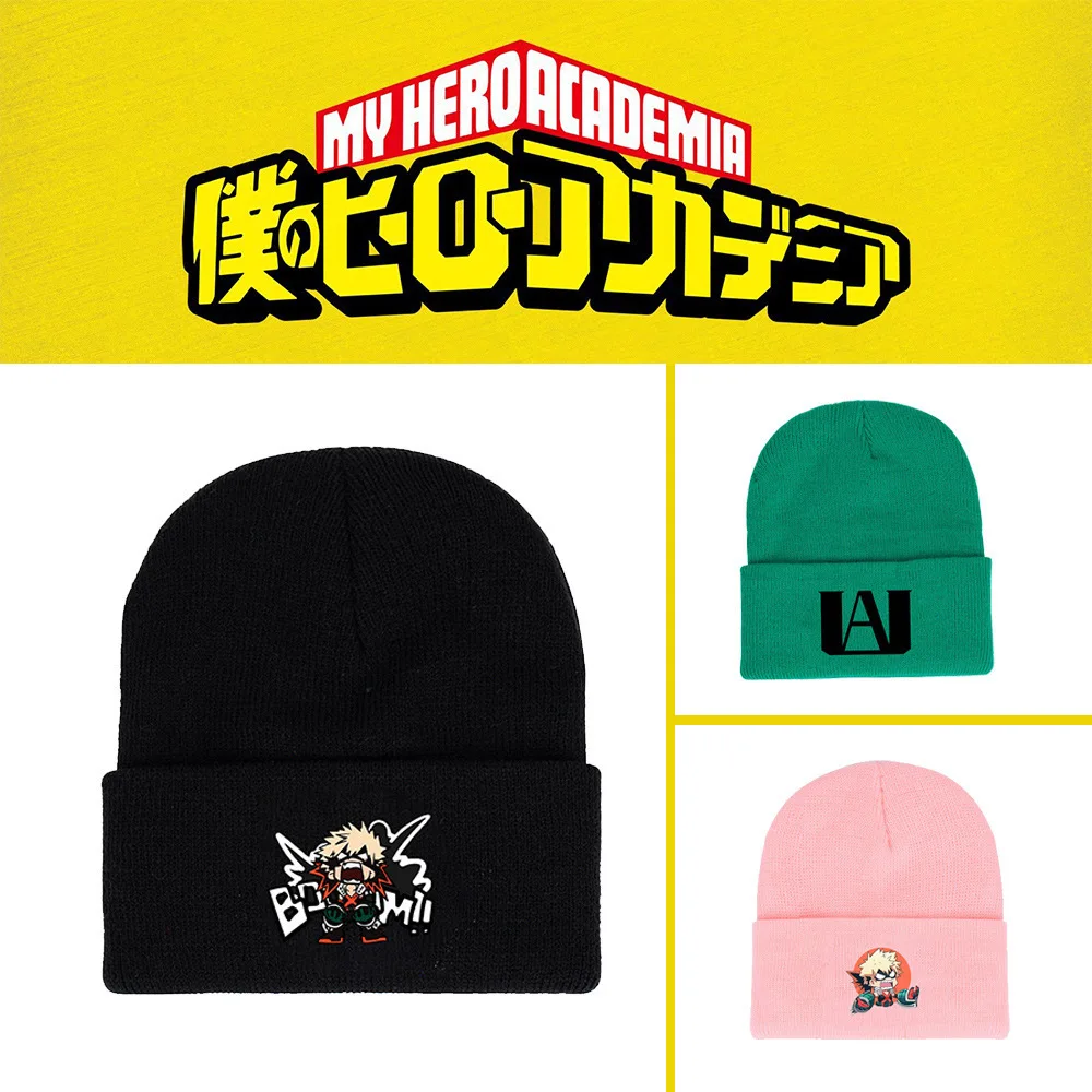 

Мультяшная аниме Моя геройская Академия Bakugou Katsuki вязаная шапка хип-хоп теплая шапка для косплея унисекс шапка подарок