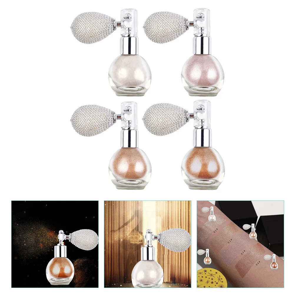 

4 Pcs Brighten Body Powder Spray Miss Highlighters Glitter Hair Plastic Sparkle