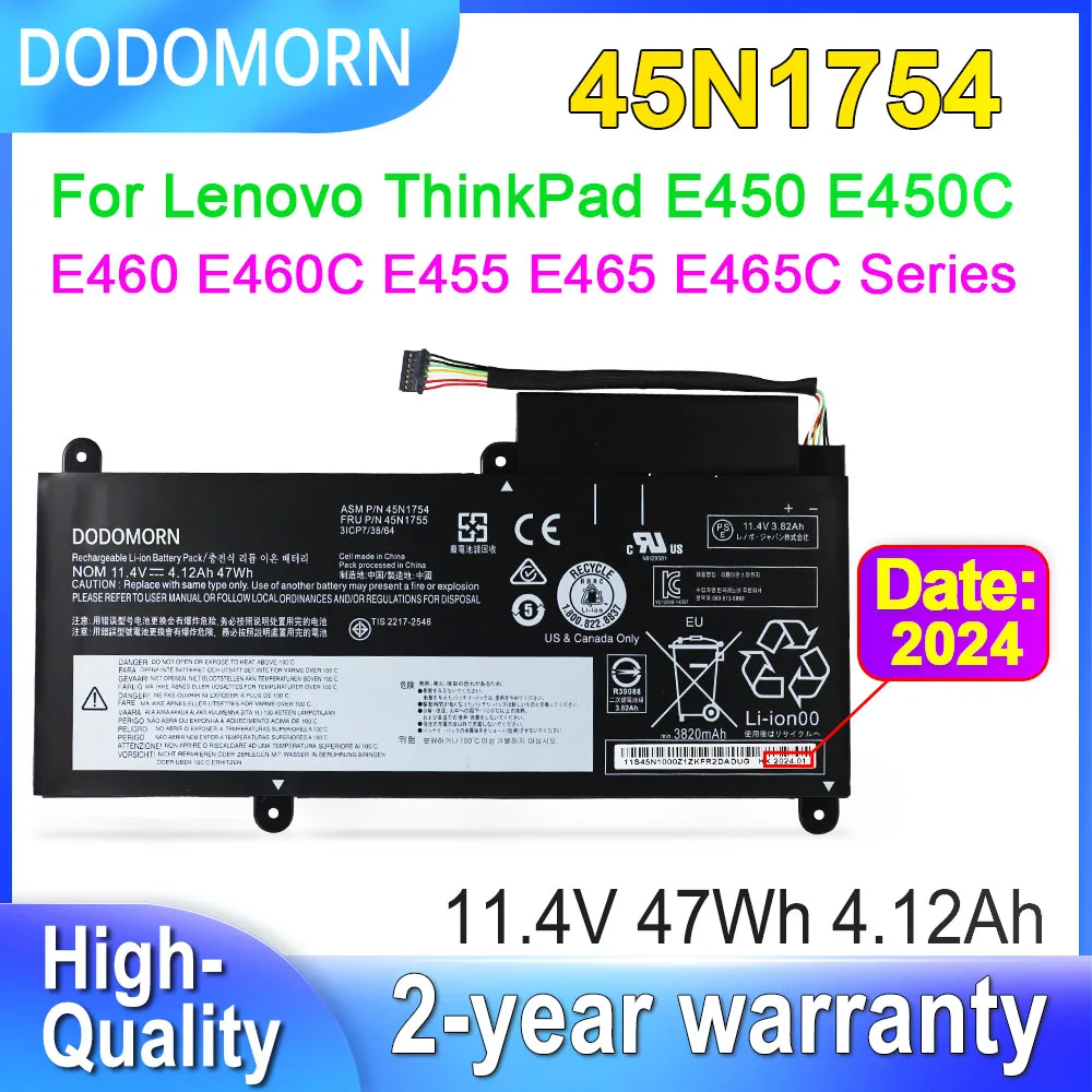 DODOMORN 45N1754 Аккумулятор для ноутбука Lenovo ThinkPad E450 E450C E455 E460 E460C E465 E465C 45N1752 45N1753 45N1755 45N1756