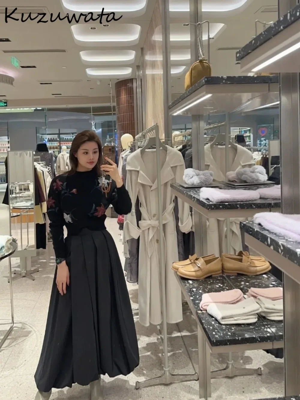 Новинка модный джемпер Kuzuwata с круглым вырезом и длинными рукавами элегантные