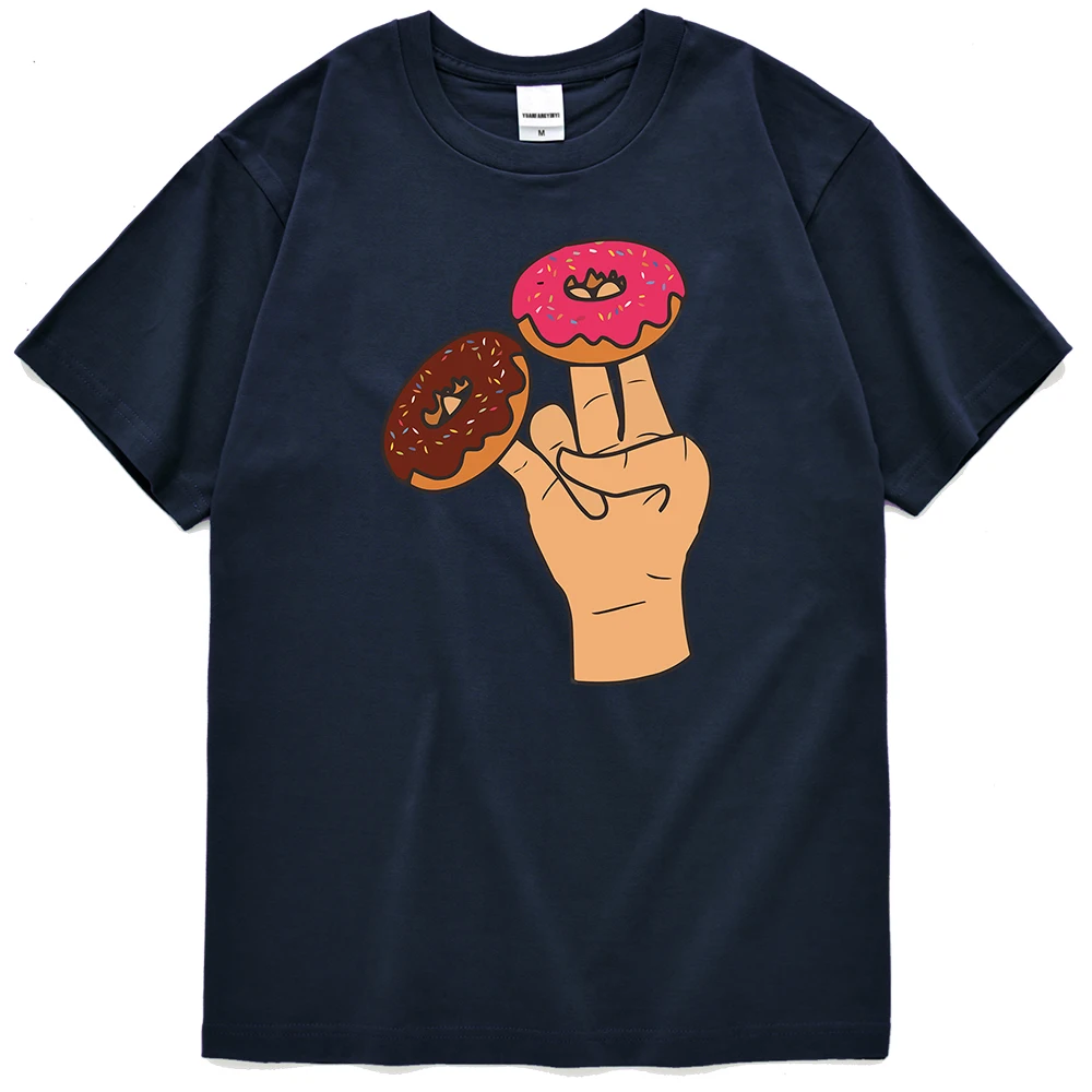 

Two Donuts Are Needed Every Day Print Mens Tshirts Vintage Fashion Short Tees Classic Cool Clothes Cool Sport Men'S T Shirts