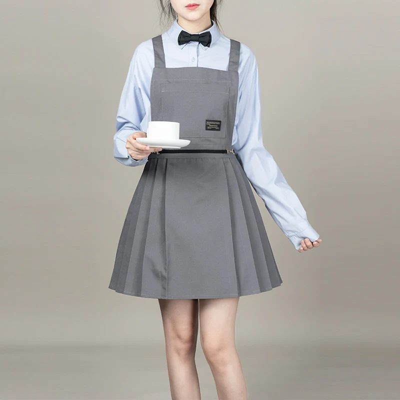 

Professional Cross Back Apron Dress With Pockets Woman Restaurant Kitchen Cooking Baking Bib Painting Cafe Salon Nail Pinafore