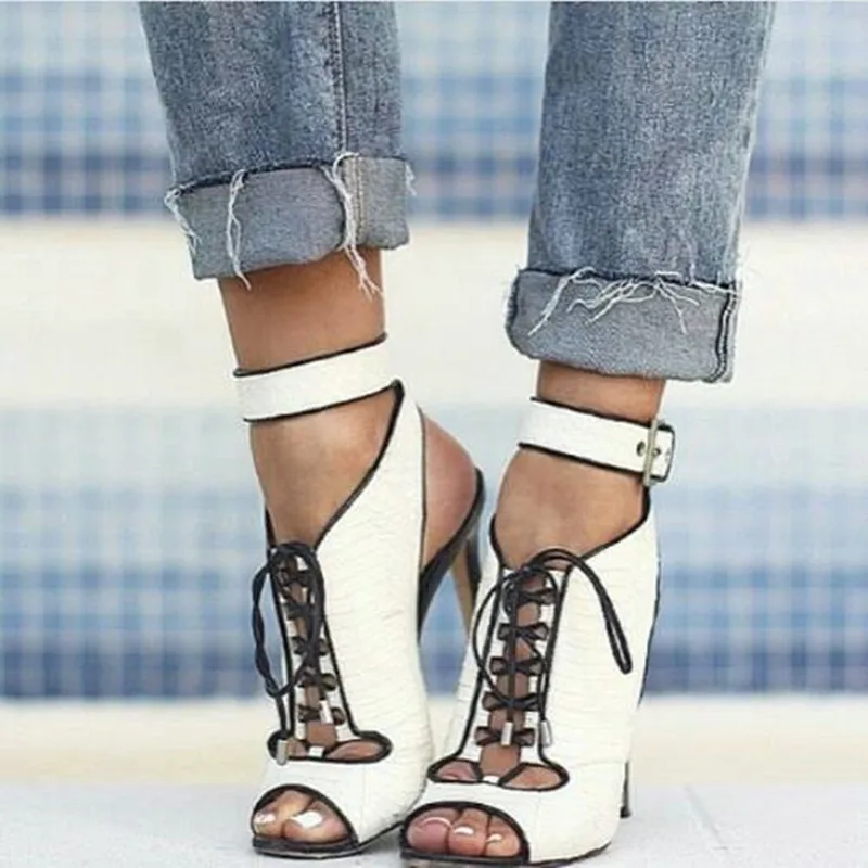 

Beautiful women's sandals. About 11cm heel height. Lace up women's shoes. Summer women's shoes. SIZE:34-45