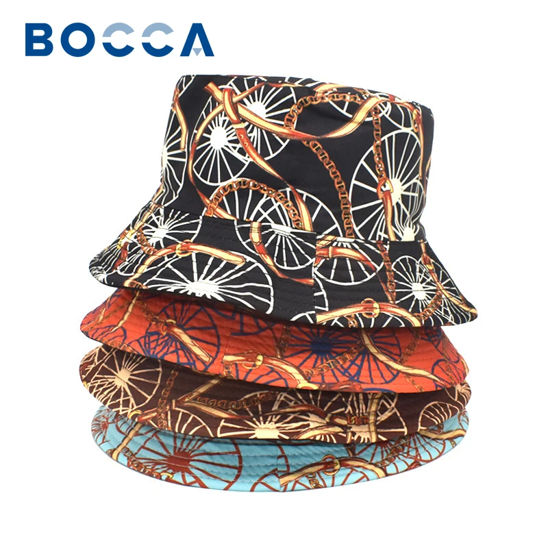 

Bocca Paisley Print Bucket Hat Vintage Panama Fisherman Hats Men Women Double Sides Hip Hop Summer Outdoor Fashion Cap Gorras