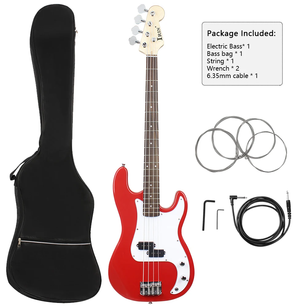 Enlarge IRIN 4 Strings Bass Guitar 20 Frets Basswood Electric Bass Guitar Stringed Instrument With Connection Cable Wrenches Accessories