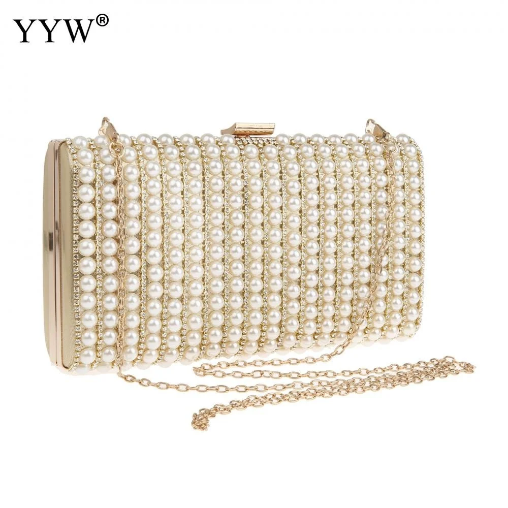 

Luxury Evening Party Bags Beading Diamonds Clutches And Purse Female Shoulder Bags With Chain Silver Handbags Wedding Wallets