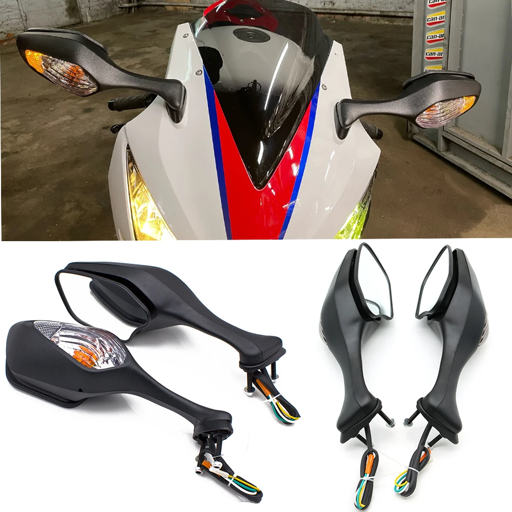 

1 Pair Motorcycle Mirrors with Indicators Motorbike Mirrors for 2008-2013 Honda CBR1000RR CBR 1000RR 2010-2012 VFR1200 VFR1200