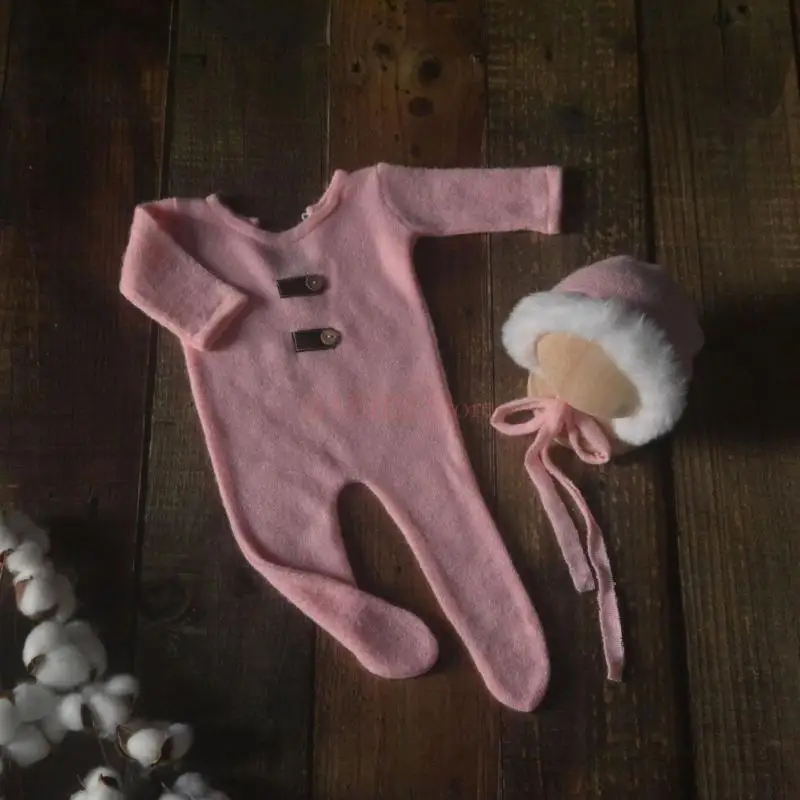 C9GB 2 шт. детский костюм для съемки рождения комбинезон с подходящей шляпой