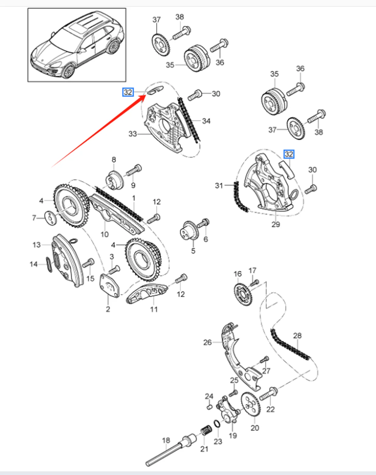 OE 95810547000 079109470 Рейка ГРМ 3 0 т высококачественная автомобильная для бензинового