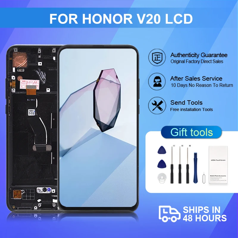 

1Pcs 6.4 Inch Nova 4 Display For Huawei Honor V20 Lcd Touch Screen Digitizer PCT-L29 View 20 Assembly With Tools Free Shipping