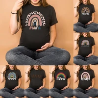 nordic rainbow mama printed pregnant t shirt maternity short sleeve t shirt pregnancy announcement shirt new mom tshirts clothes