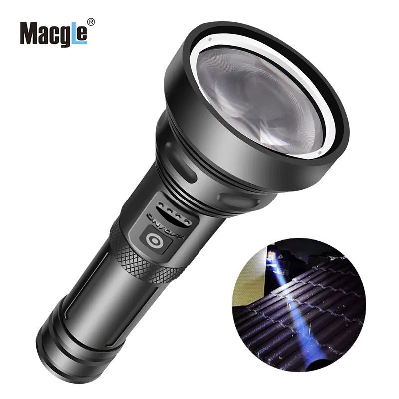 

Powerful Flashlight Long Distance 2000M With Large Convex Lens Waterproof Aluminum Alloy Portable Spotlights For Camp Hiking