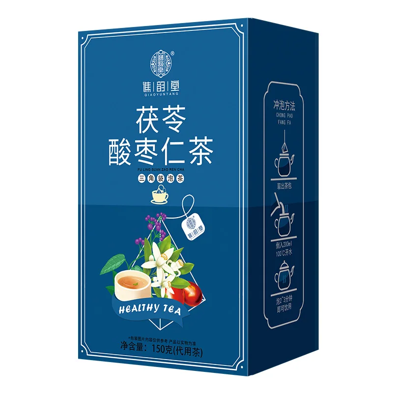 

150g/box Poria Ziziphi Spinosae Semen Triangle Tea Bag sour jujube kernel red dates Poria Lily Combination Tea Sets Help sleep