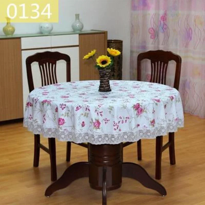 

Circular Environmentally Friendly Thickened Fabric Waterproof Oil Resistant Washable Tablecloth Printed Insulation Mat