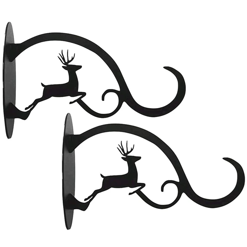 

Iron Black Lantern Bracket,Plant Wall Hanger,2 Pieces Of 11 Inch Indoor And Outdoor Decoration Metal Wall Hook