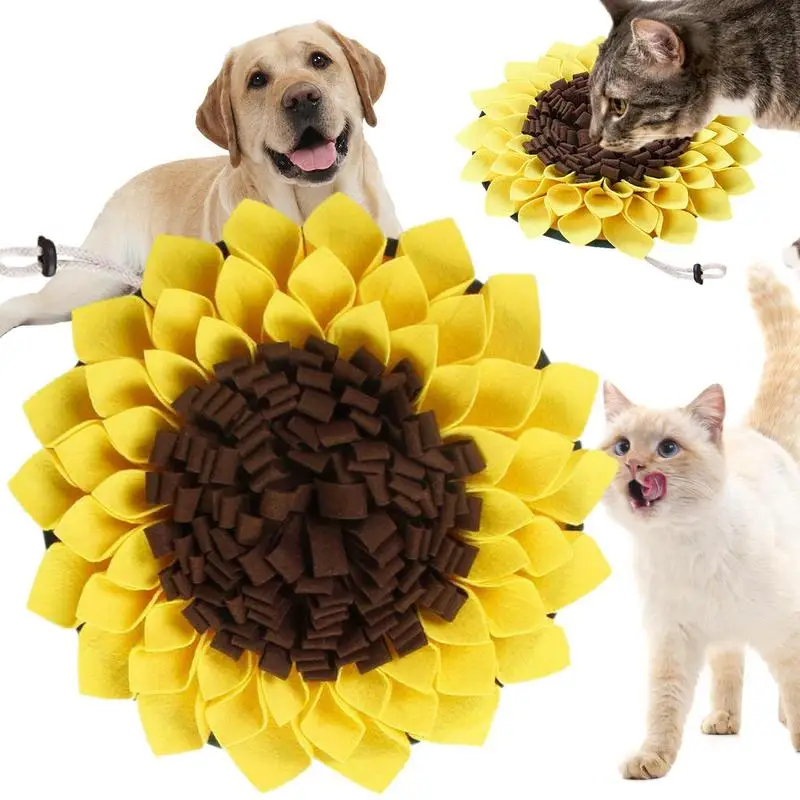 

Dog Sniffing Pad Sunflower Interactive Sniff Mat For Dogs Dog Mat Nasal Congestion Pad Brain Stimulation Toy Training Mat For