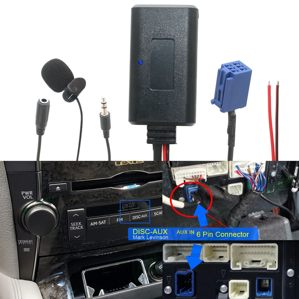 Автомобильный 6 20-контактный модуль Bluetooth 5 0 аудио AUX адаптер кабель громкой связи