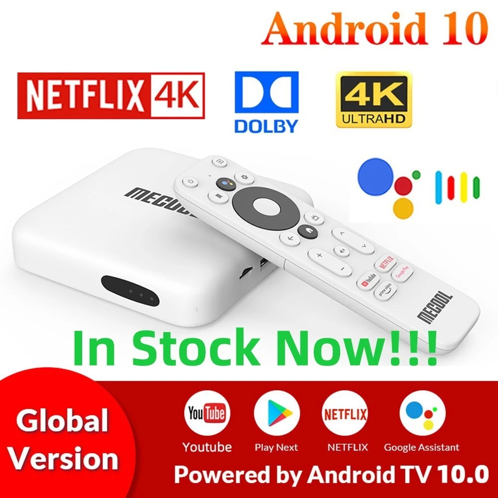 

New` Smart TV Box Android 10 Google Certified TVBox 2GB 8GB Dolby BT4.2 2T2R Dual Wifi Netflix 4K Prime Video Media Player