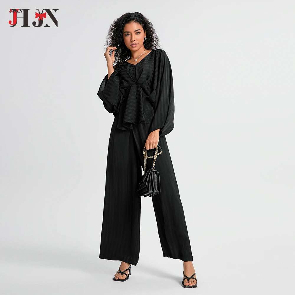 Новый стиль комплект из двух частей широкие брюки женские с рукавами летучая