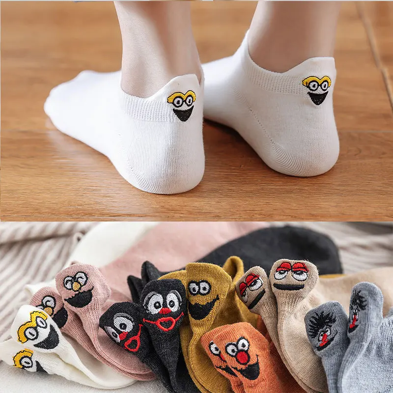 

20 Pairs Fashion Socks Woman 2022 New Spring Ankle Socks Girls Cotton Color Novelty Women Fashion Cute Heart Casual Socks Lady